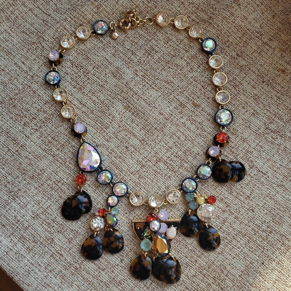 J.crew paillette Tortoise Brulee Necklace
